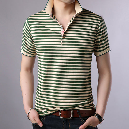 Cotton Striped Slim Polo Shirt