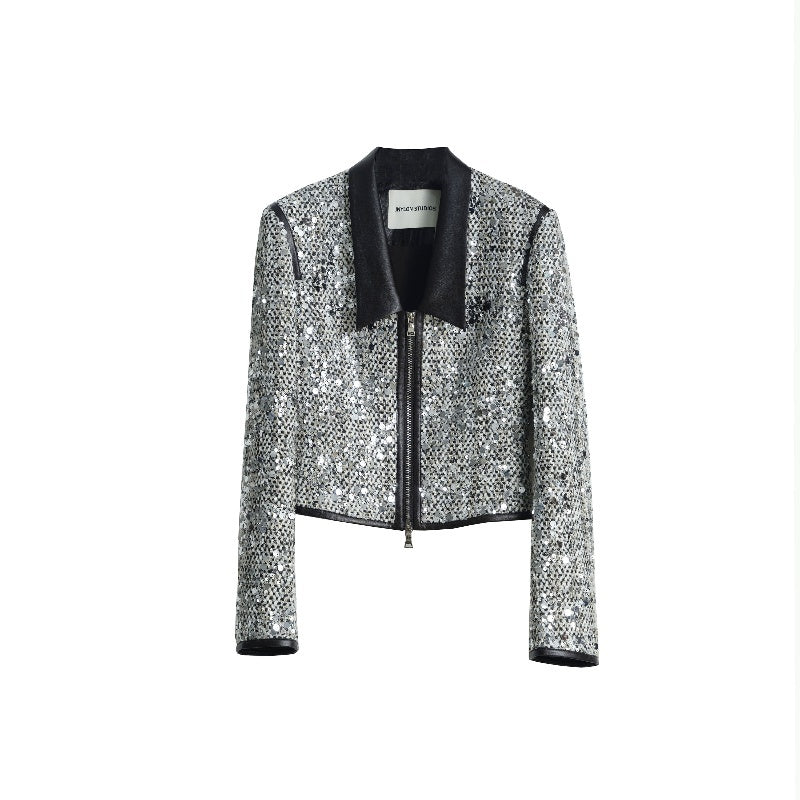 BG Retro Modern Urban Sequined  Short Coat