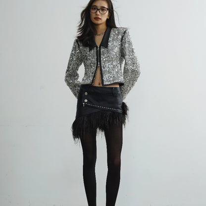 BG Retro Modern Urban Sequined  Short Coat