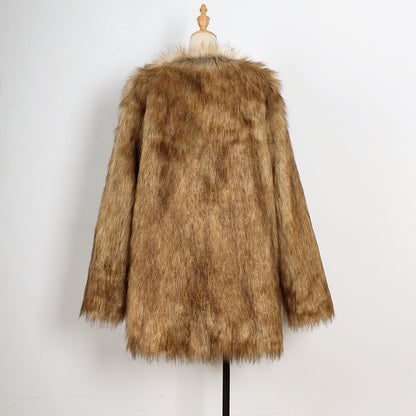 BG Warm Fleece-lined Faux Fur Coat