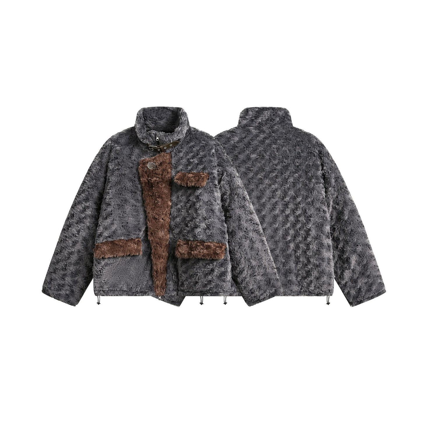 BG Fur Collar Fleece Cotton-padded Retro Jacket