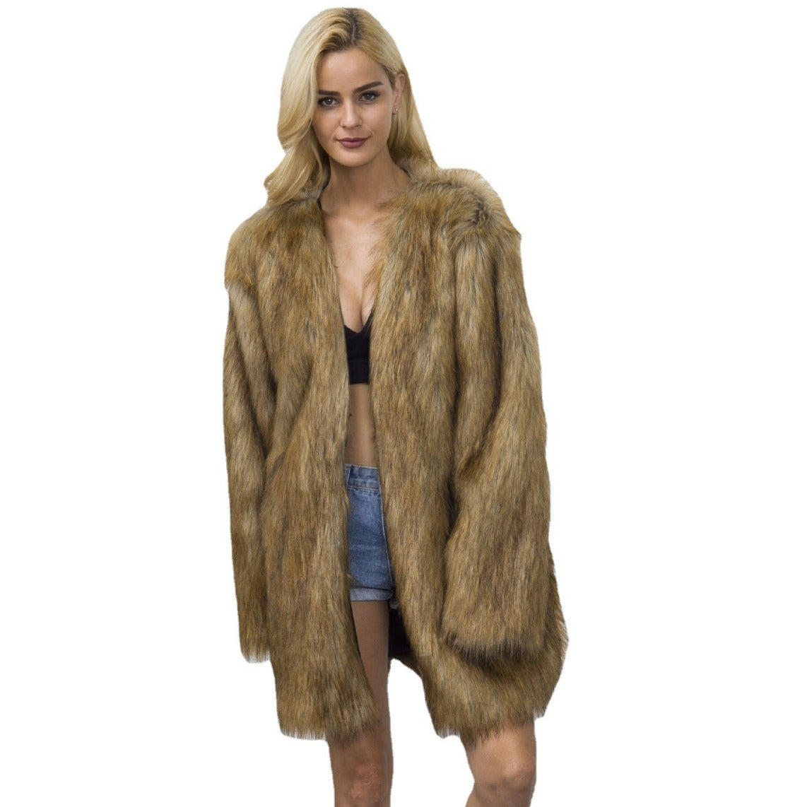 BG Warm Fleece-lined Faux Fur Coat