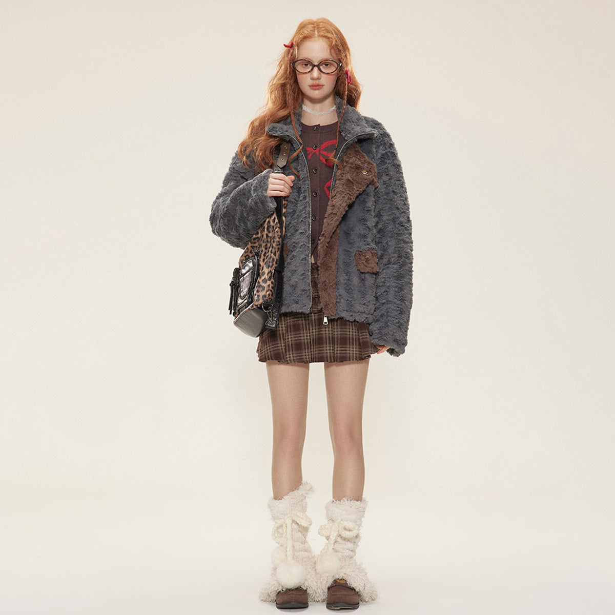 BG Fur Collar Fleece Cotton-padded Retro Jacket