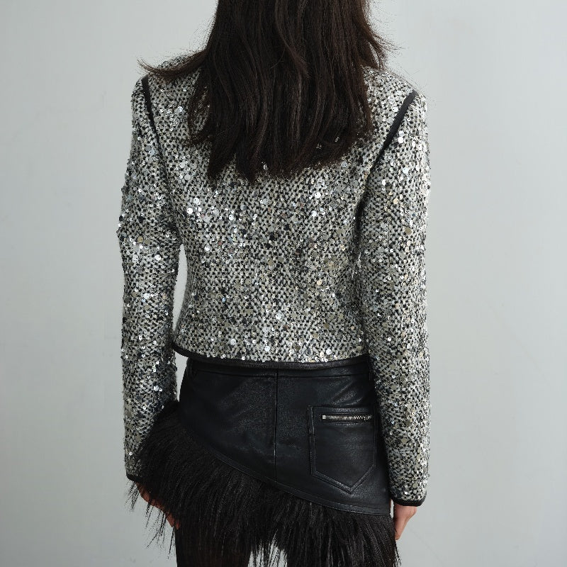 BG Retro Modern Urban Sequined  Short Coat