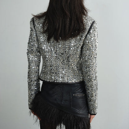 BG Retro Modern Urban Sequined  Short Coat