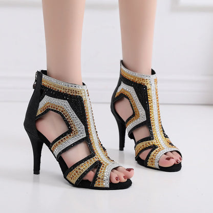 BG Rhinestone Latin Dance High Heels