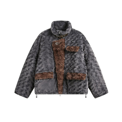 BG Fur Collar Fleece Cotton-padded Retro Jacket