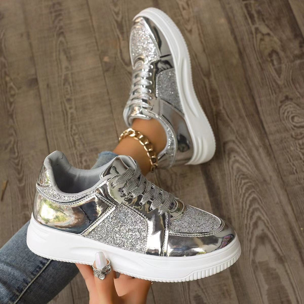 Women Casial Sequin Sneakers